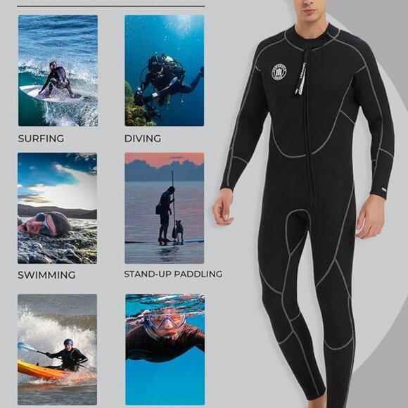 Lemorecn Men's Wet Full Wetsuits for Diving Snorkeling Surfing Swimming - Picture 8 of 8